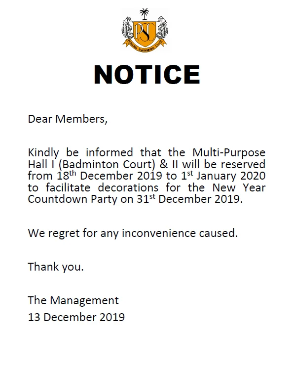 Notice 1